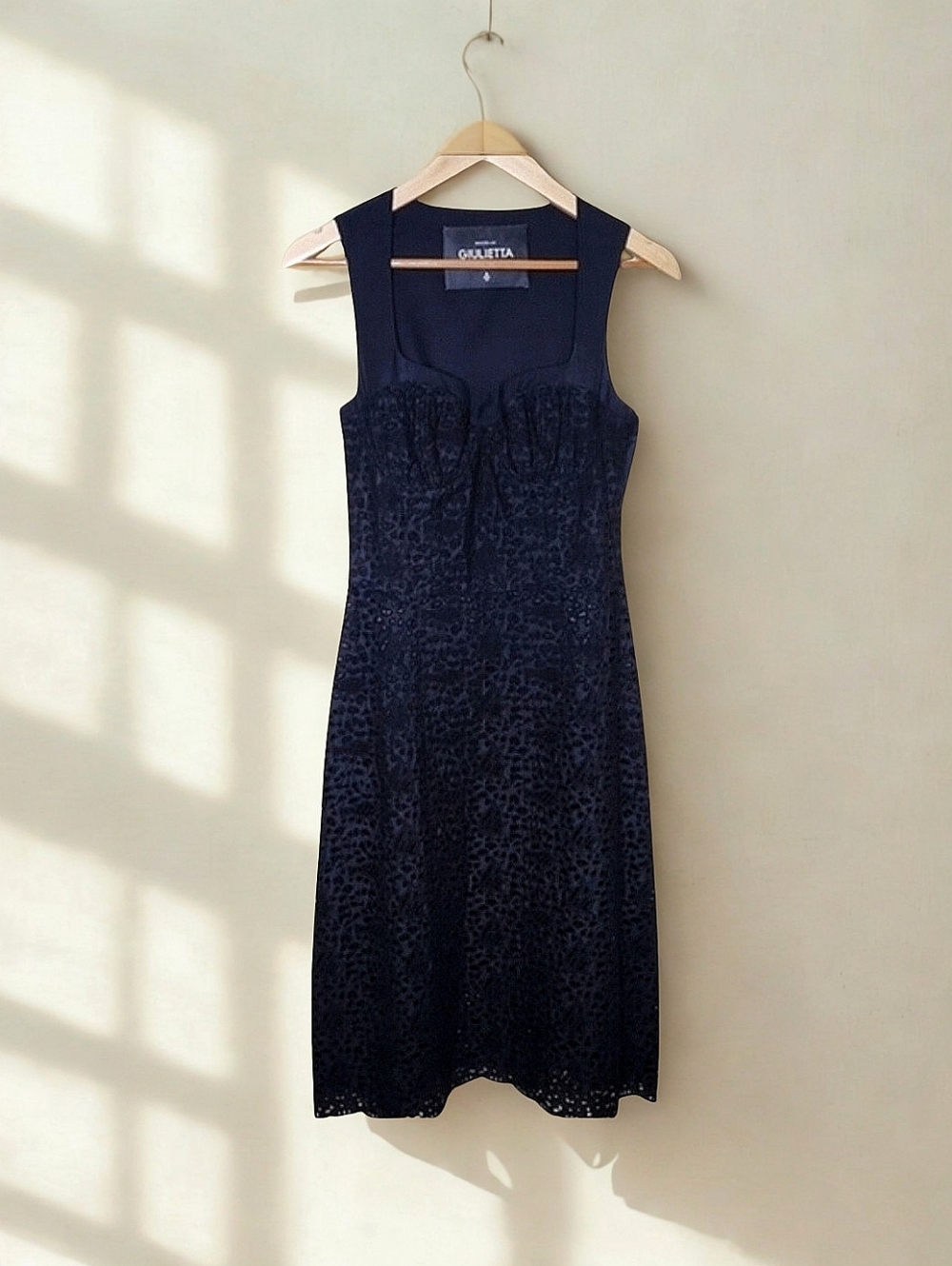 Modello Giulietta New York Retro Black Eyelet Tea Length Dress • US 8